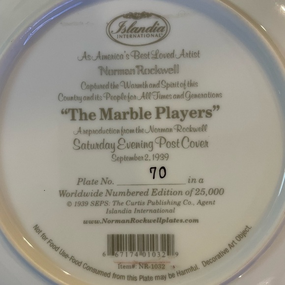 Islandia International Collectible Plate Depicting “The Marble Players” - Picture 9 of 9
